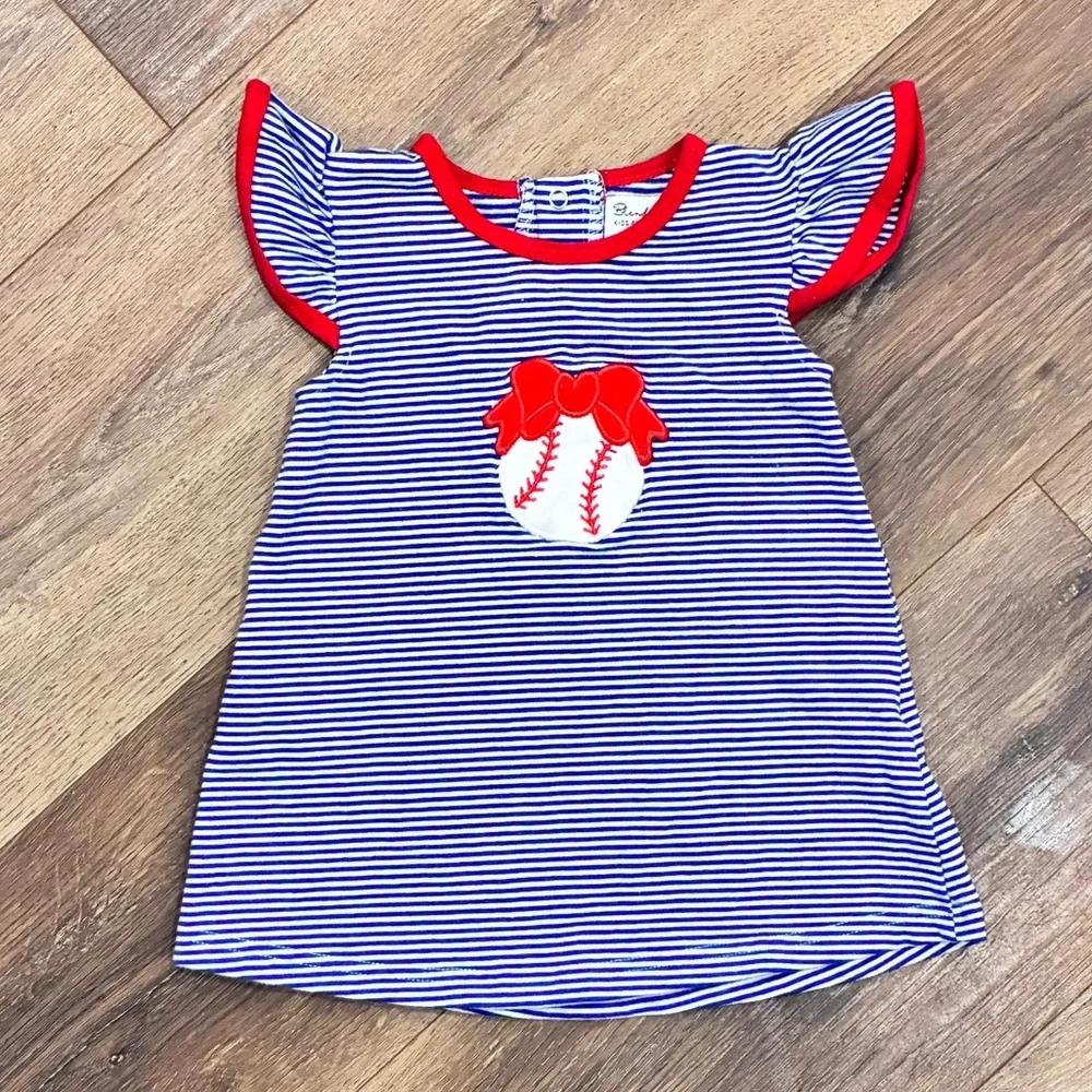 Blended Spirit Blue & White Baseball Dress Sports Summer Outfit 6m - Picture 1 of 12